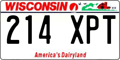 WI license plate 214XPT