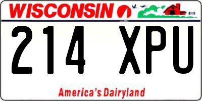 WI license plate 214XPU