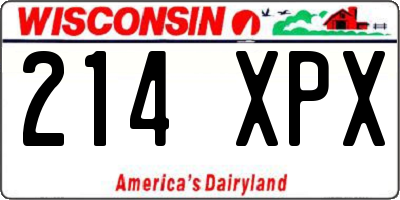 WI license plate 214XPX