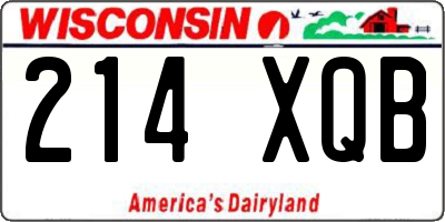 WI license plate 214XQB