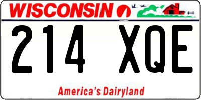 WI license plate 214XQE