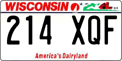 WI license plate 214XQF