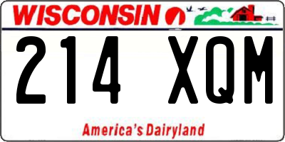 WI license plate 214XQM