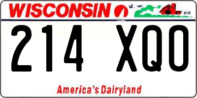 WI license plate 214XQO