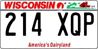 WI license plate 214XQP