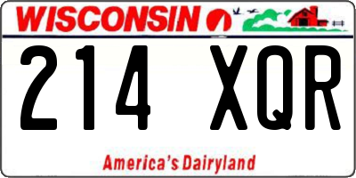 WI license plate 214XQR