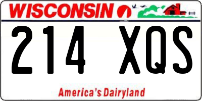 WI license plate 214XQS