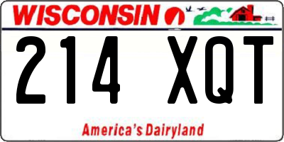 WI license plate 214XQT