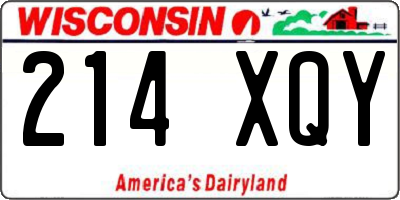 WI license plate 214XQY