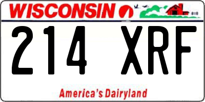 WI license plate 214XRF