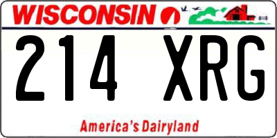 WI license plate 214XRG