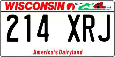 WI license plate 214XRJ