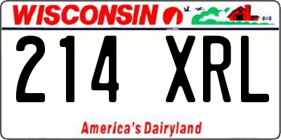 WI license plate 214XRL