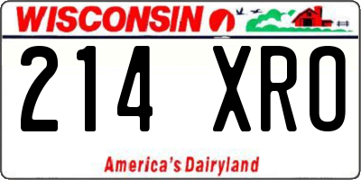 WI license plate 214XRO