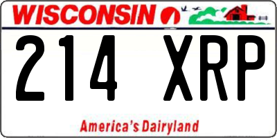 WI license plate 214XRP