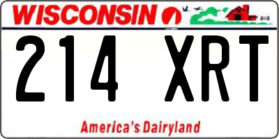 WI license plate 214XRT