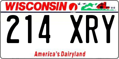 WI license plate 214XRY