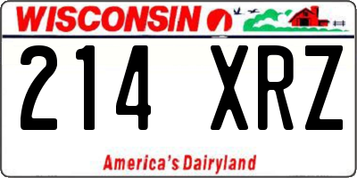 WI license plate 214XRZ