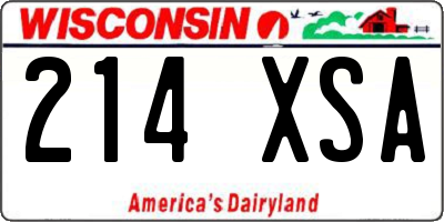 WI license plate 214XSA