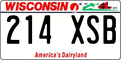 WI license plate 214XSB