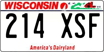 WI license plate 214XSF