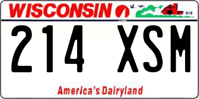WI license plate 214XSM
