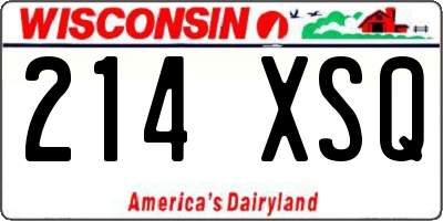 WI license plate 214XSQ