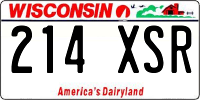 WI license plate 214XSR