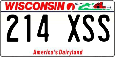 WI license plate 214XSS