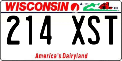 WI license plate 214XST