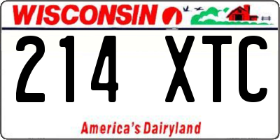 WI license plate 214XTC