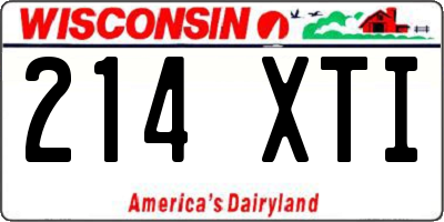 WI license plate 214XTI