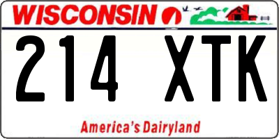 WI license plate 214XTK