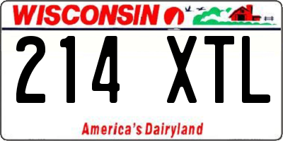 WI license plate 214XTL