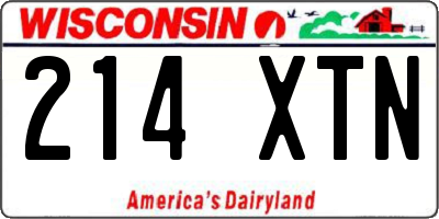 WI license plate 214XTN