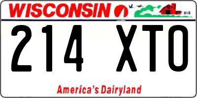 WI license plate 214XTO