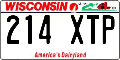 WI license plate 214XTP