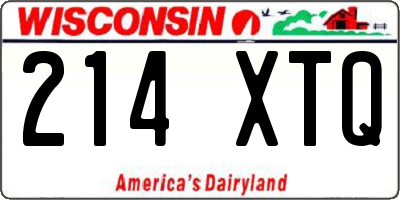 WI license plate 214XTQ