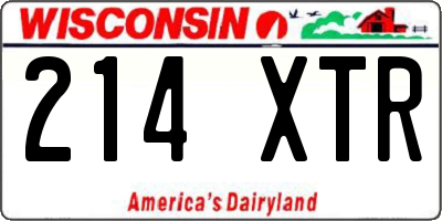 WI license plate 214XTR