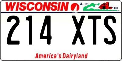 WI license plate 214XTS