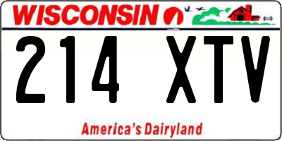 WI license plate 214XTV