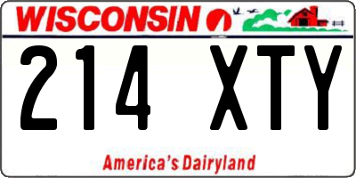 WI license plate 214XTY