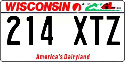 WI license plate 214XTZ