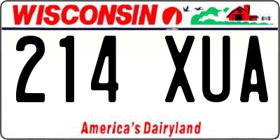WI license plate 214XUA