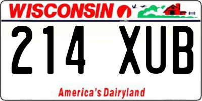 WI license plate 214XUB