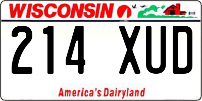 WI license plate 214XUD