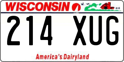 WI license plate 214XUG
