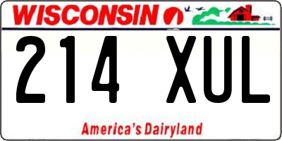 WI license plate 214XUL