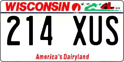 WI license plate 214XUS