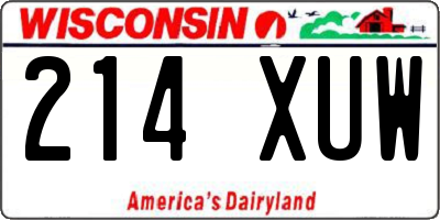 WI license plate 214XUW